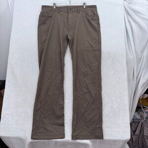 Prana Brion II Pants Mens 38x33 Brown Slim Fit Performance Hiking Stretch